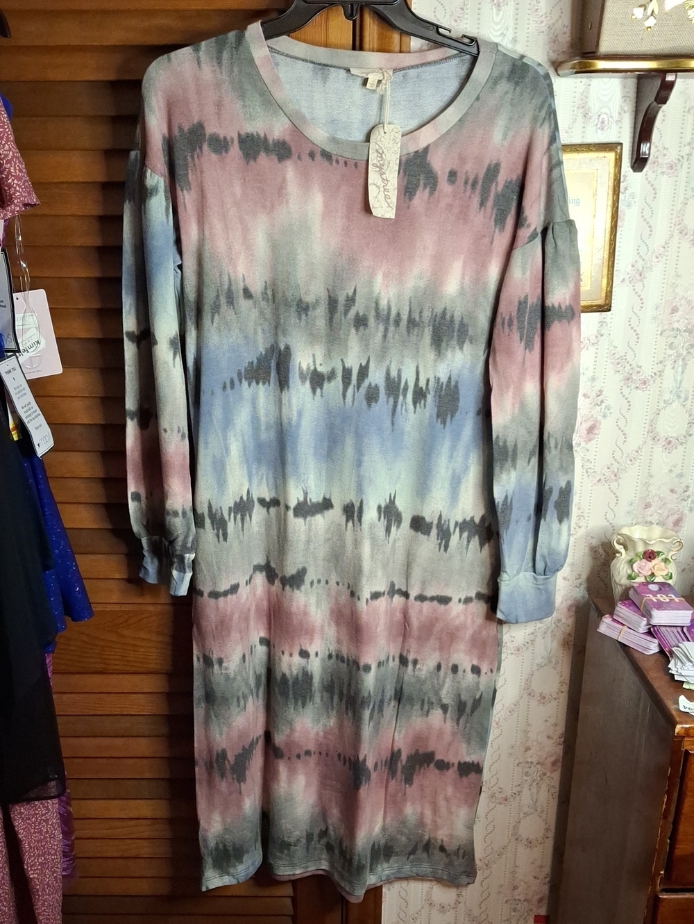 Mystree Jersey Dress Large Long Sleeve NWT